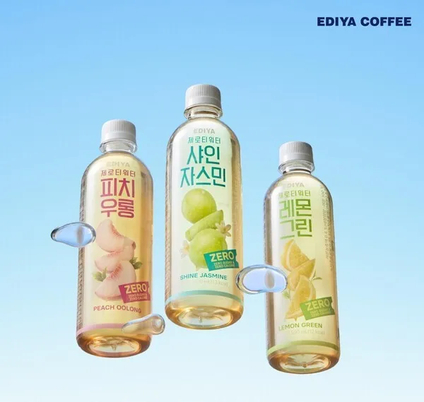 Hình ảnh 3 loại sản phẩm Zero Tea Water mới được Ediya Coffee ra mắt. (Ảnh do Ediya Coffee cung cấp)