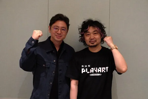 NHN Game Division Head Kim Sang-ho and NHN PlayArt Executive PD Murakami Haruki (from left) / Photo=NHN
