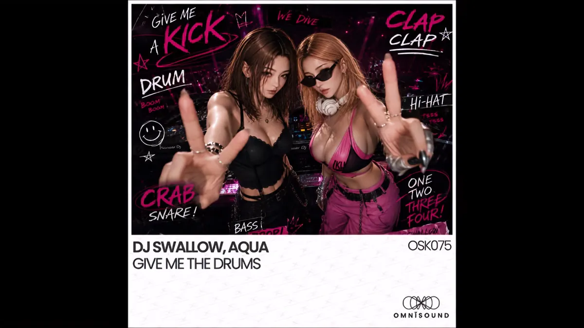 DJ Swallow, AQUA「Give Me The Drums」Official AudioがYouTubeで公開
