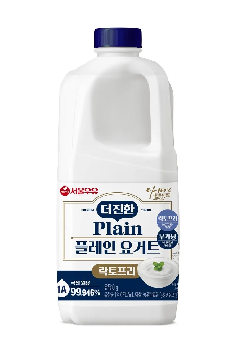 Product image of Seoul Milk 'The Deeper Plain Yogurt Lactose-Free' 1.8L. (Photo provided by Seoul Milk Cooperative)