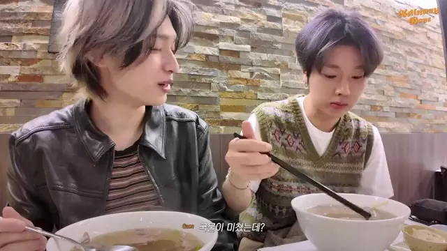 Xdinary Heroes members enjoying meals during their Europe trip — YouTube: Xdinary Heroes