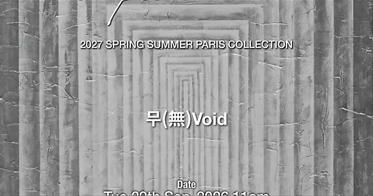 Park Chun-mu presenta su colección S/S 2027 en París basada en el concepto de la 'nada'