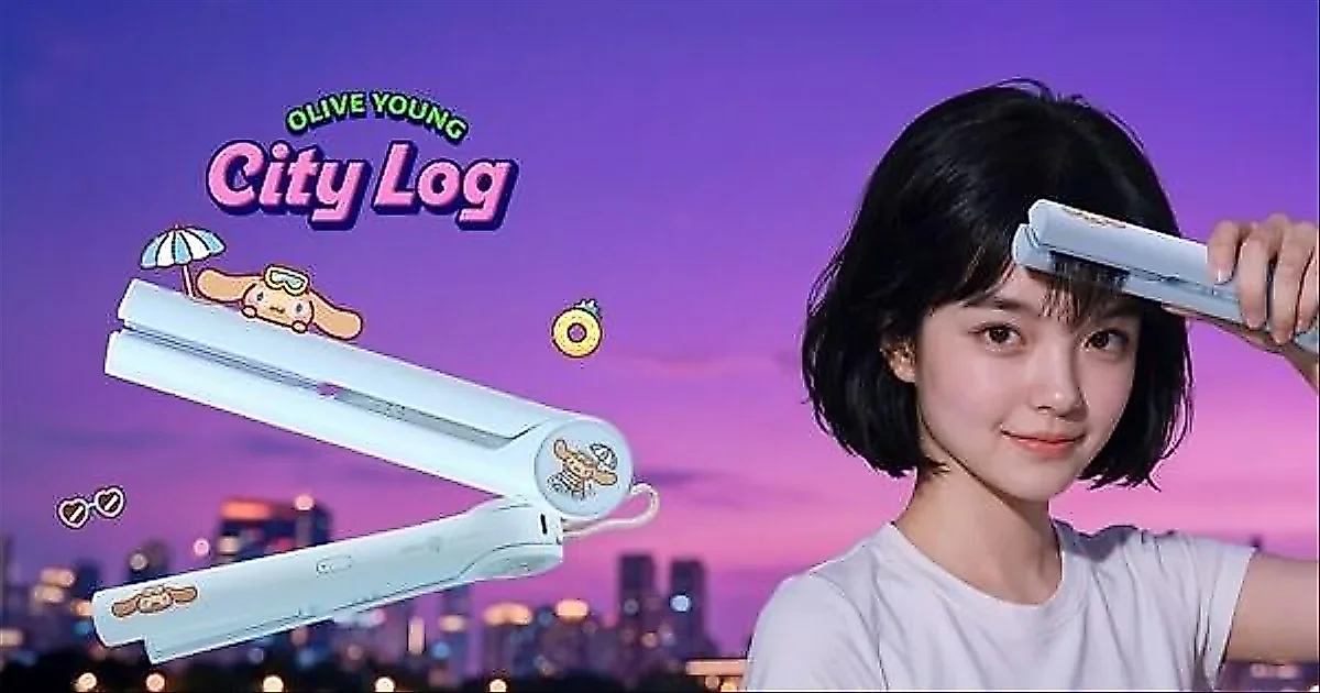 Unix lanza mini plancha de pelo inalámbrica con diseño de Sanrio en Olive Young
