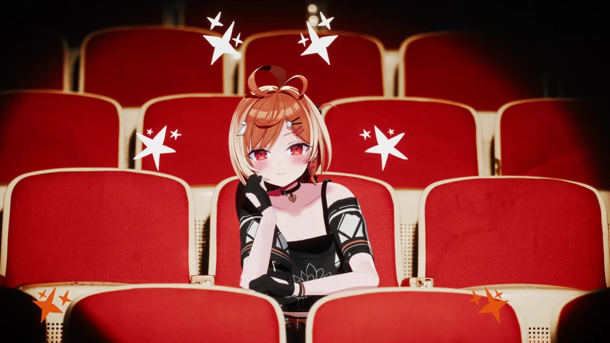 A scene where mumune appears against the backdrop of the audience in the official music video